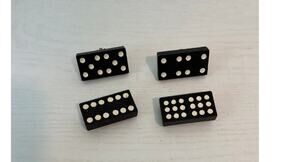 Vintage Domino Button Covers Set of 4